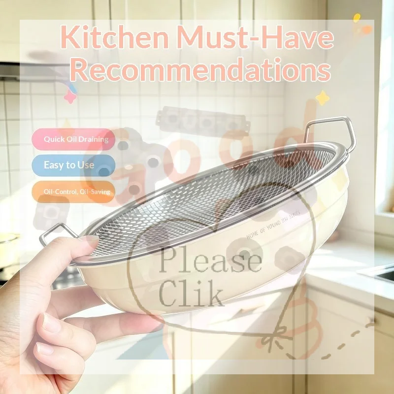 【HG】Heavy Duty Stainless Steel Frying Rack With Tray, Foldable Metal Mesh Basket For Oil Draining, Dishwasher Safe