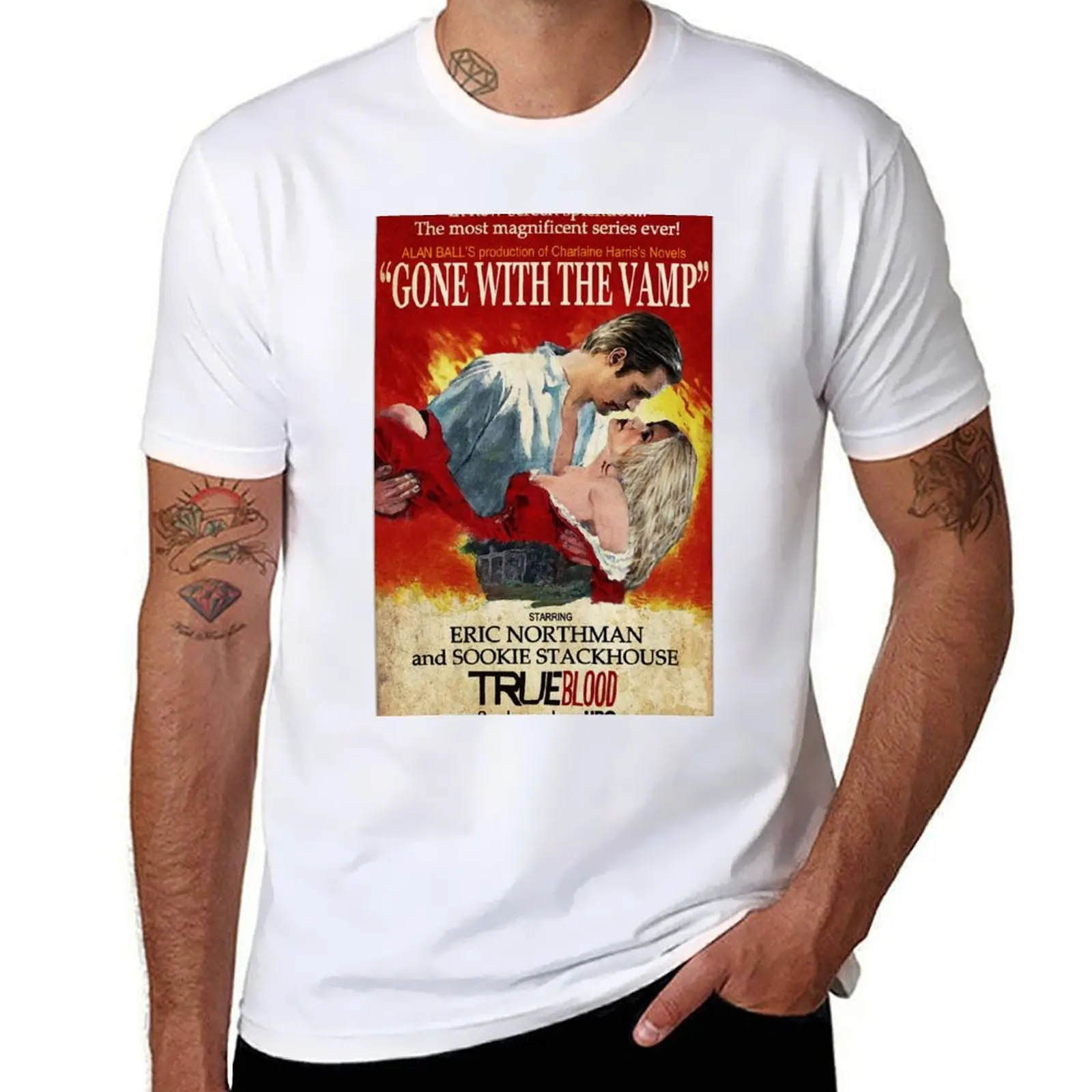 

True Blood - Gone With the Vamp (Eric and Sookie) T-Shirt g man t shirts for men t shirts for man graphic vintage T-Shirt