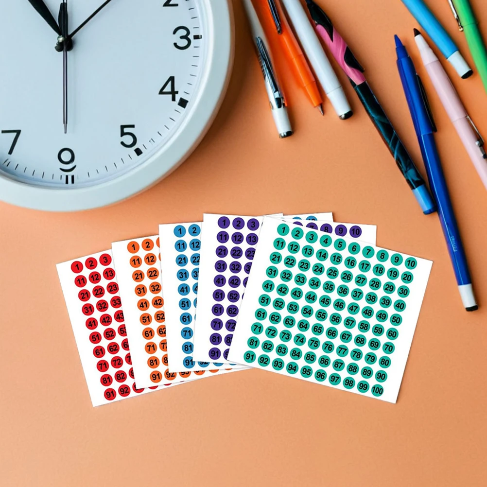

2500pcs Number Stickers 1-100 Waterproof Self-Adhesive Labels Coated Paper Peel Stick For Classroom Inventory Mailbox