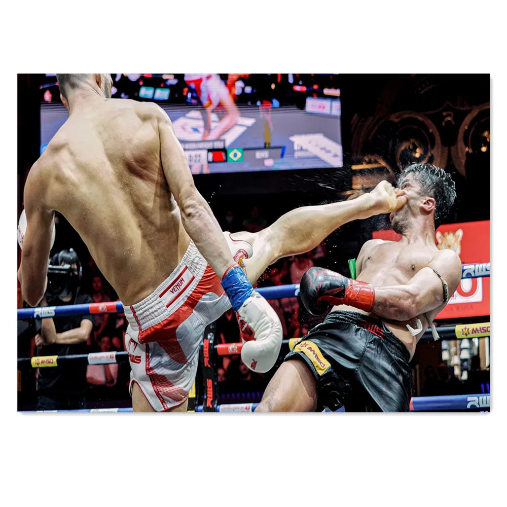 Póster de Lona de Muay Thai, Póster de Equipamiento de Luchador, Impresiones de Arte de Boxeo Tailandés para Pared, Decoración Deportiva para Gimnasio, Dormitorio, Sala de Estar, Cueva del Hombre