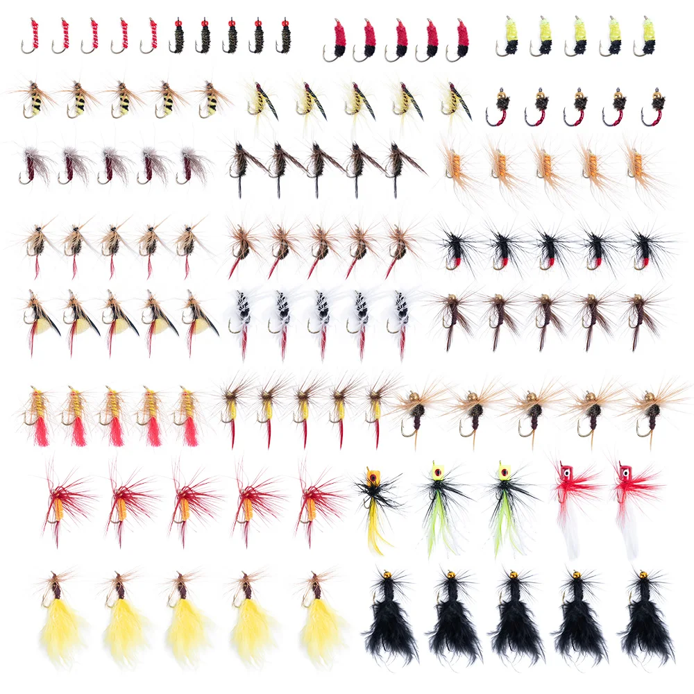 

Набор для нахлыстовой рыбалки Goture: 26-115 шт. сухих и влажных мушек, стримеров и нимф для ловли нахлыстом