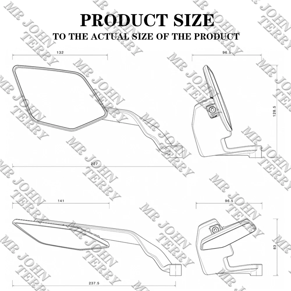 ل 250 390 200 690 125 DUKE 990 SUPER R 790 1290 مرايا الدراجات النارية مرآة أجنحة الشبح لتدوير المرايا القابلة للتعديل #6