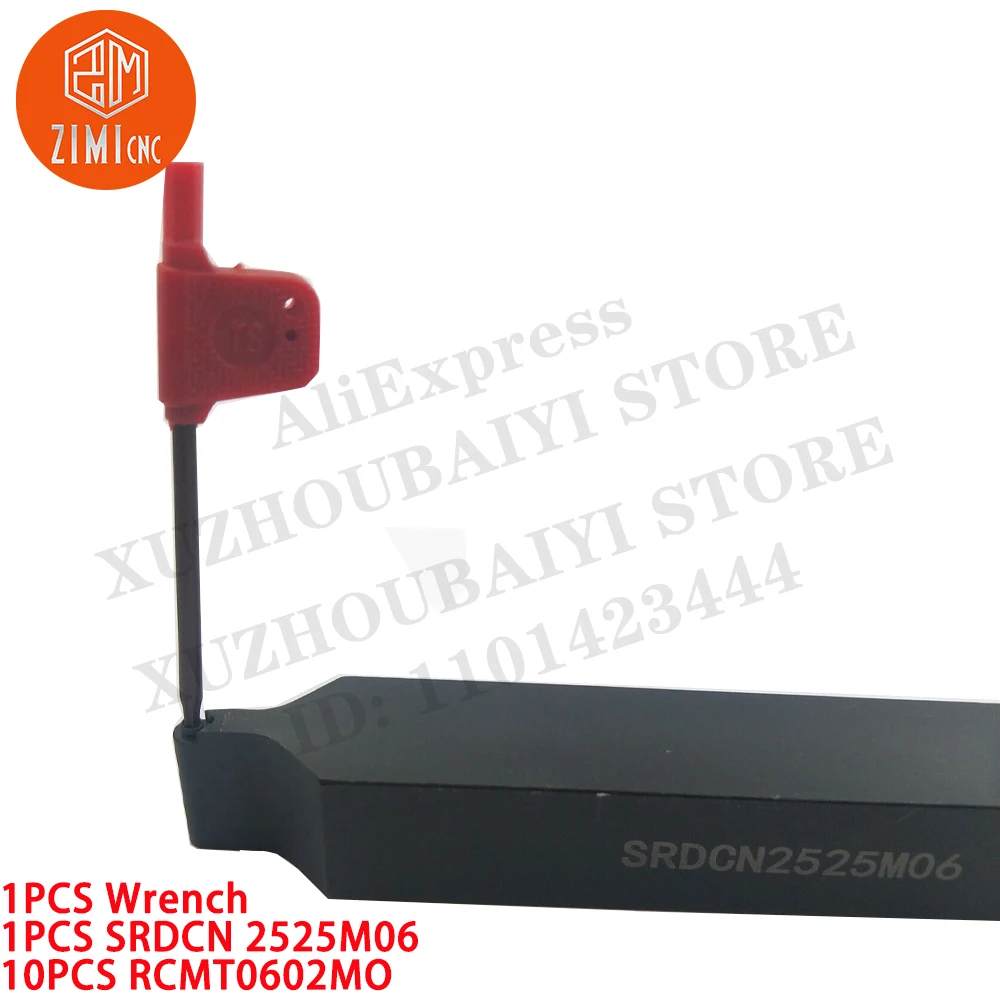 Imagem -05 - Peça Srdcn2525m06 25 mm Torno Externo Suporte para Ferramenta de Torneamento Mais 10 Pcs Rcmt0602mo Inserções Redondas de Metal Duro Torno Metálico Cnc Ferramentas de Corte 1
