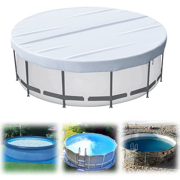 Goture Round Pool Cover Heavy Duty Strong Tear Resistant Solar Above Ground Pool Cover Fade Resistant Swimming Pool Cover