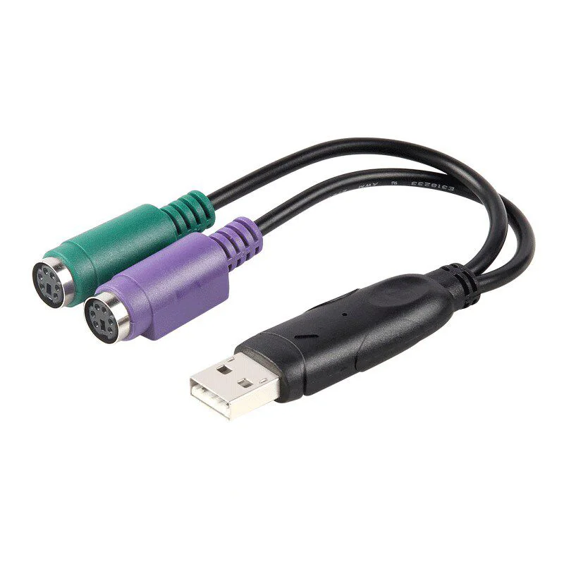 

USB Male to 6Pin PS2 for PS/2 Female Extension Cable Y Splitter Adapter Connector for Keyboard Mouse Scanner