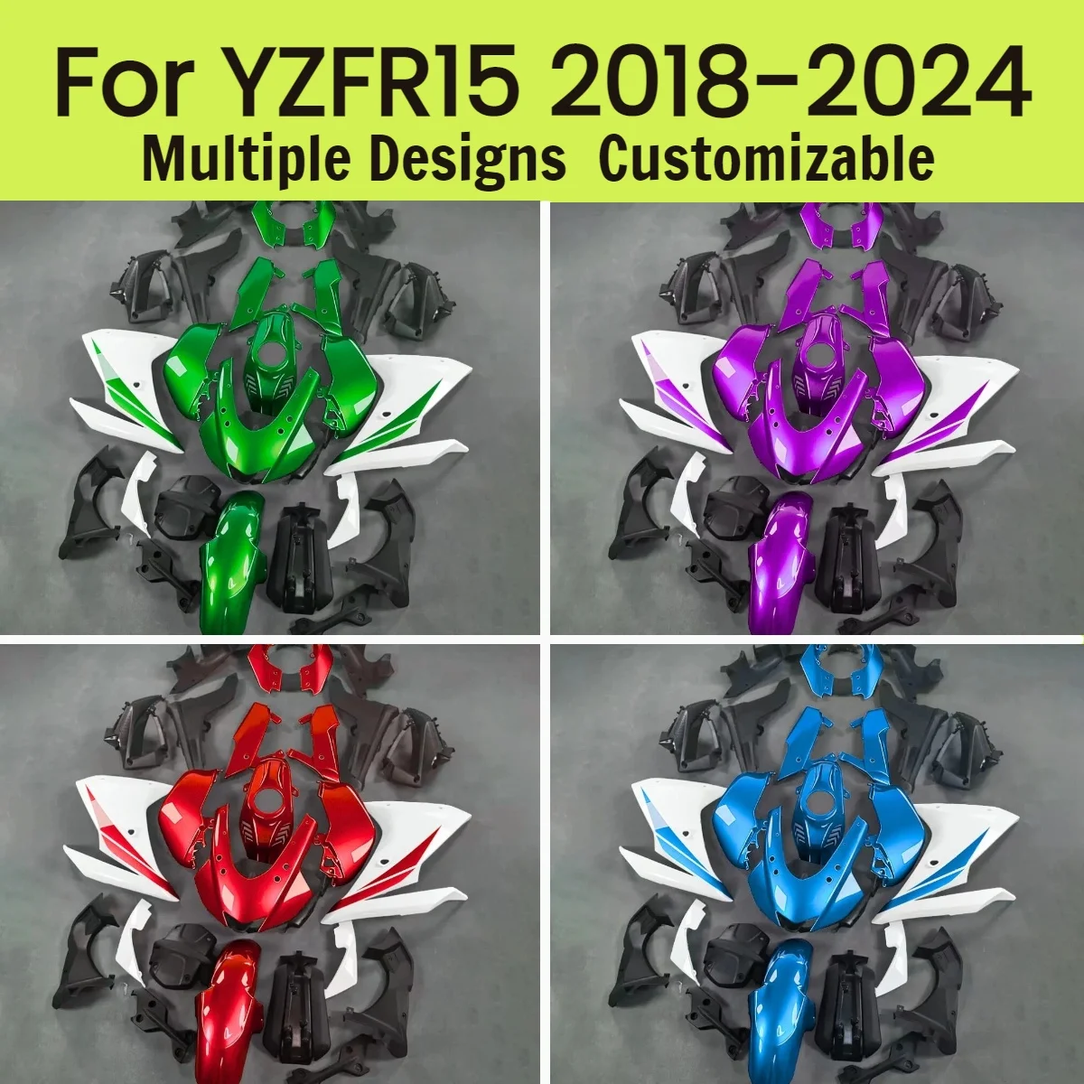 Fairings for Yamaha YZF R15 2018-2024 Prime Injection Motorcycle Aftermarket Fairing Kit YZFR15 18-24