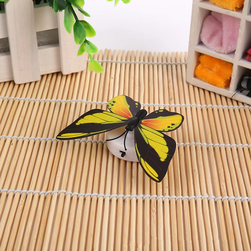 50Pcs LED Butterfly Light 3D Wall Sticker Night Light Luminous In Dark Adhesive Fridge Home Decor Gift Single Double Feather