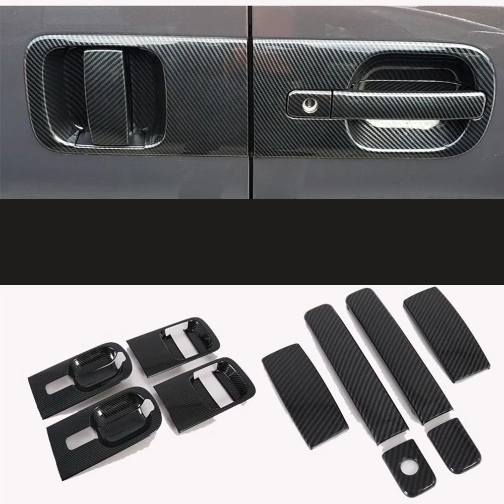 

For Hyundai H-1 H1 ALL-NEW Grand Starex 2018 2019 2020 Glossy accessories Carbon fiber car side door handle bowl CUP cover trim