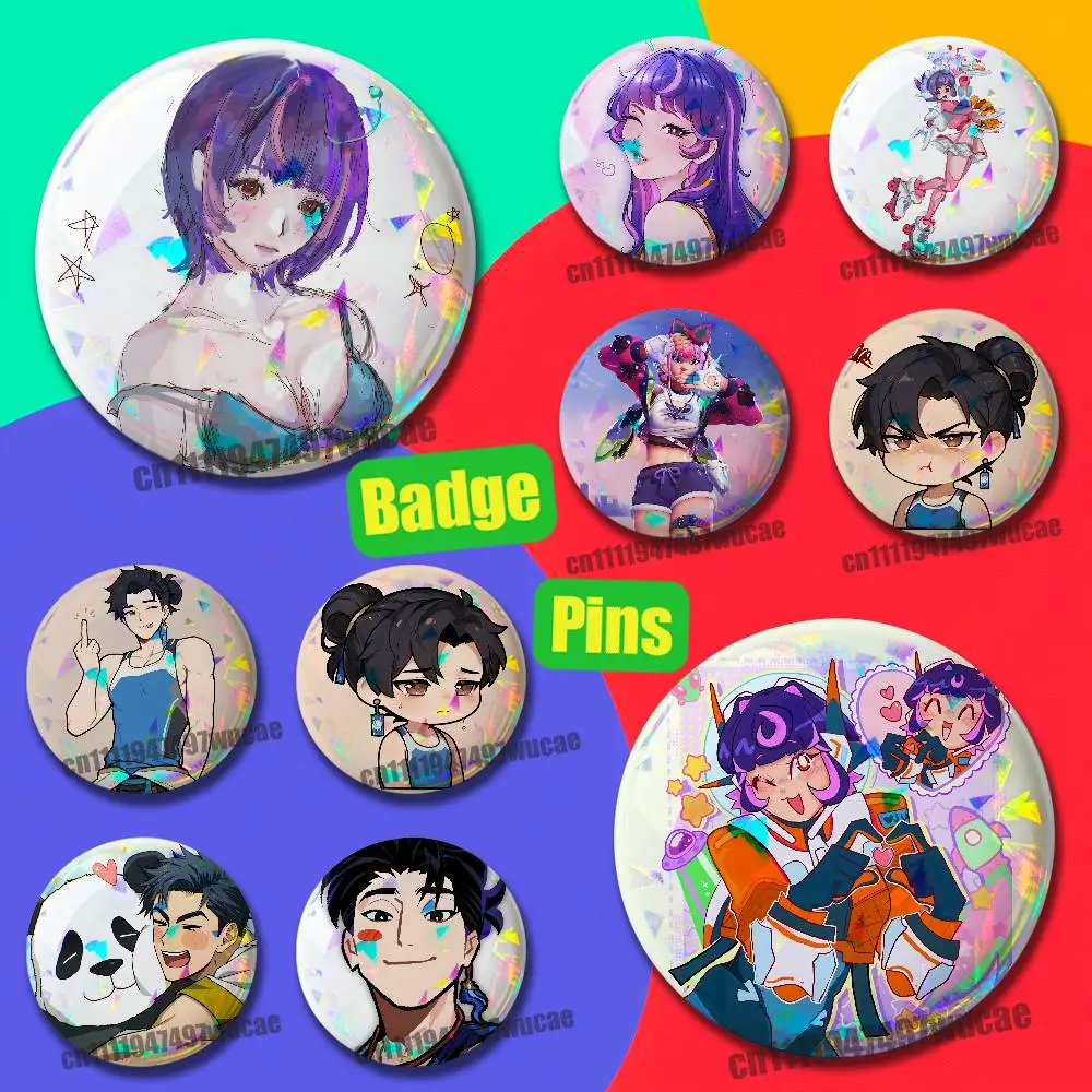 For Wuyang Overwatch Juno Emblem Case DIY Pin Insignia Badge Round Souvenir Brooch Button Laser Cover