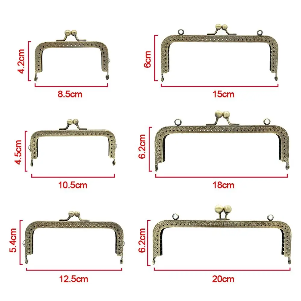 Multiple Sizes Vintage Purse Clasp Frame Bag Kiss Clasp Lock Metal Purse Frame for DIY Craft Purse Bag Making