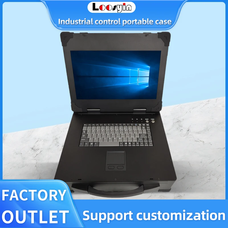 Top clamshell 15.6-inch portable integrated industrial server chassis Mobile workstation Ruggedized laptop chassis