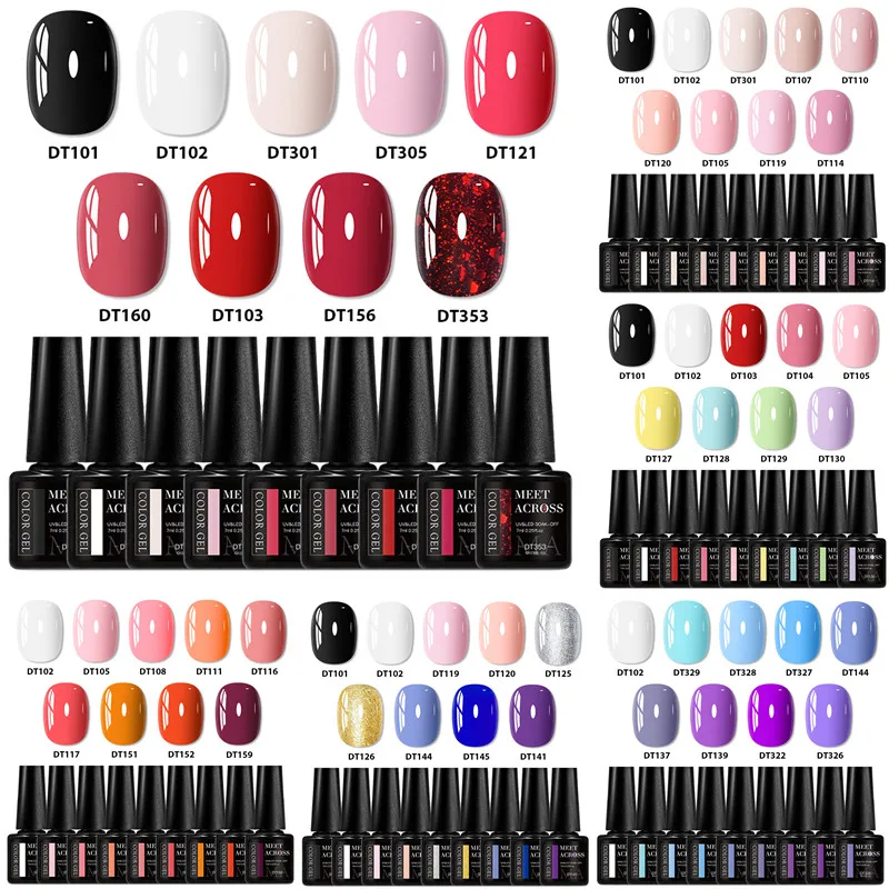 

9pcs Pink Red Gel Nail Polish Set HEAM TPO Free Semi Permanent Soak Off UV Gel Varnish Nails Art Decoration DIY Nail Supplies