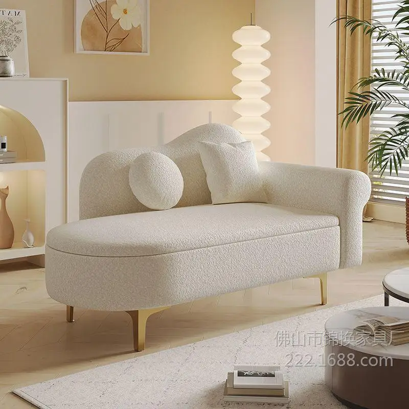 Small apartment upgraded storage single toffee sofa European recliner bedroom mini clothing store lounge area