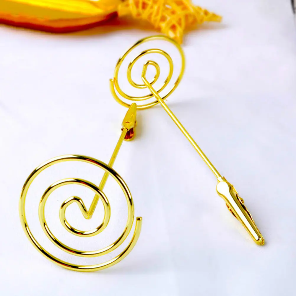 10Pcs Stainless Steel Memo Clips Multi-Function Photo Holders Reusable Table Card Stands Secure Desktop Note Clips