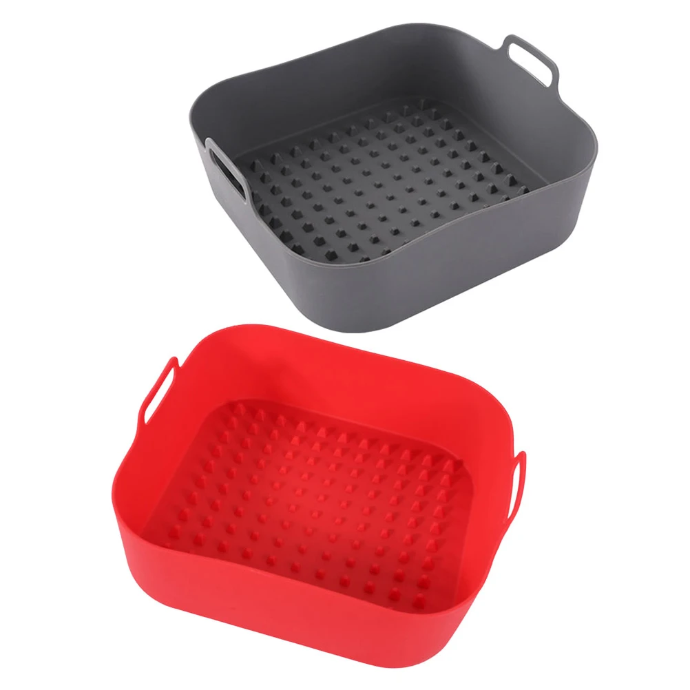 

2 Pcs 20CM Square Silicone Bakeware Reusable Nonstick Cooking Containers Foldable Baking Tray Heat Resistant