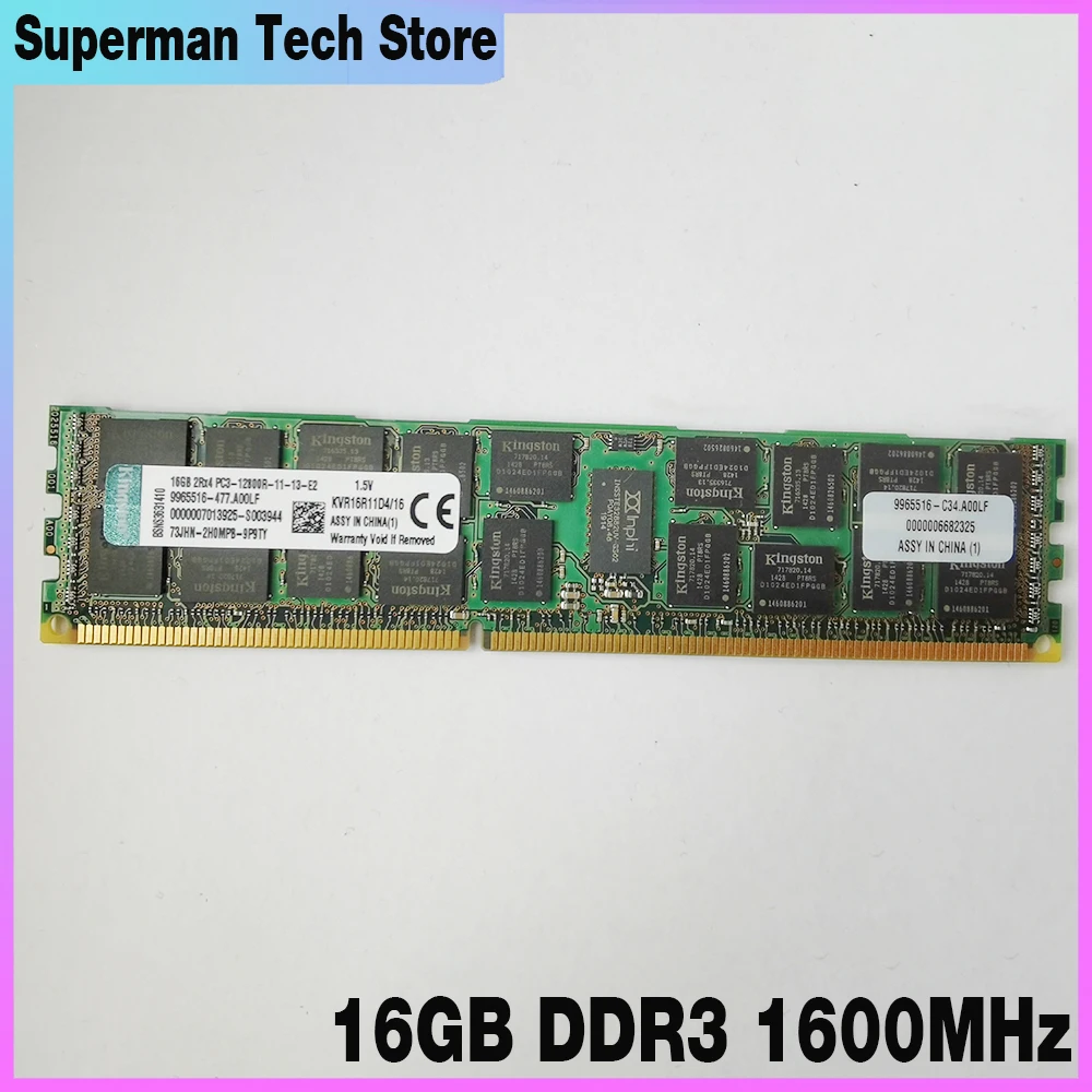 

KVR16R11D4/16 For Kingston RAM ECC REG 2RX4 PC3-12800R Server Memory 16GB DDR3 1600MHz