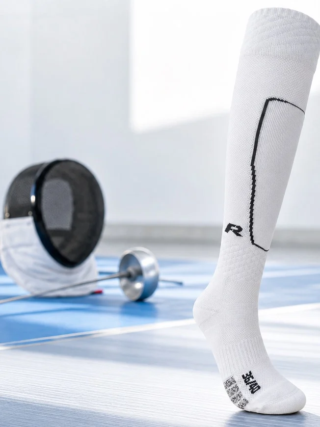 chaussettes-de-fencing-classiques-blanches-en-pp-anti-boules-pour-competition-adaptees-aux-enfants-et-aux-adultes-Equipement-de-fencing-blanc-pur