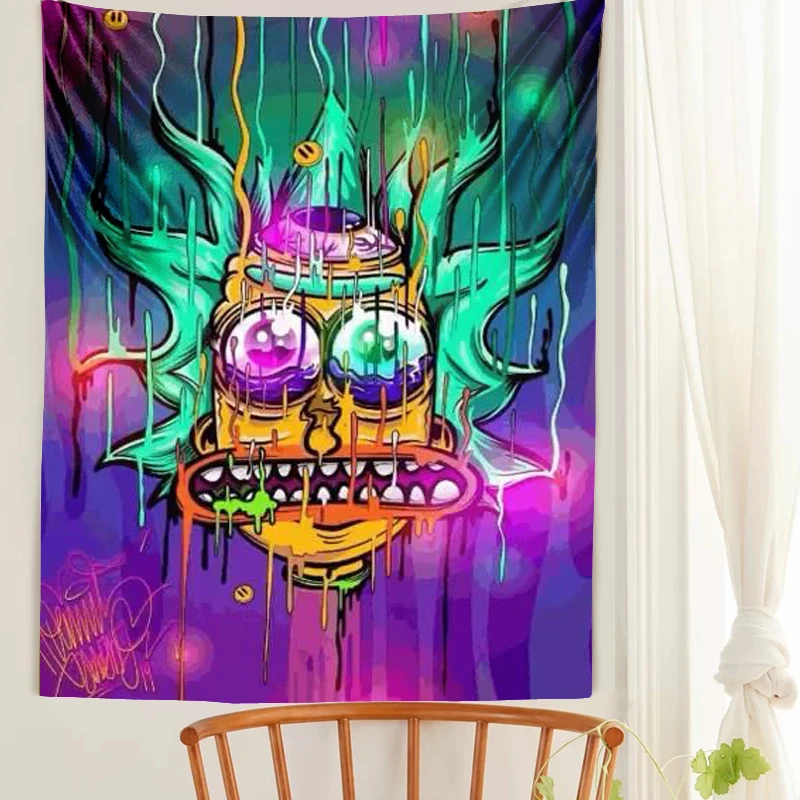 Kawaii Anime Girl Tapestry Wall hanging Magic Science Fiction Bohemian Hippie TAPIZ Room Dormitory Art Home Decoration