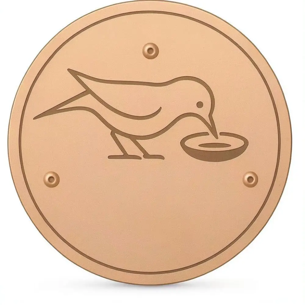 Premium Solid Copper Bird Bathing Bowl Garden Fountain Water Purifier Metal Disc Pet Bird Drinking Accessories
