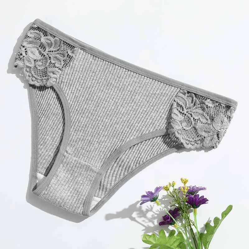 Cotton Underwear Women\'s Panties Comfort Underpants Floral Lace Briefs For Woman Sexy Low-Rise Pantys Intimates