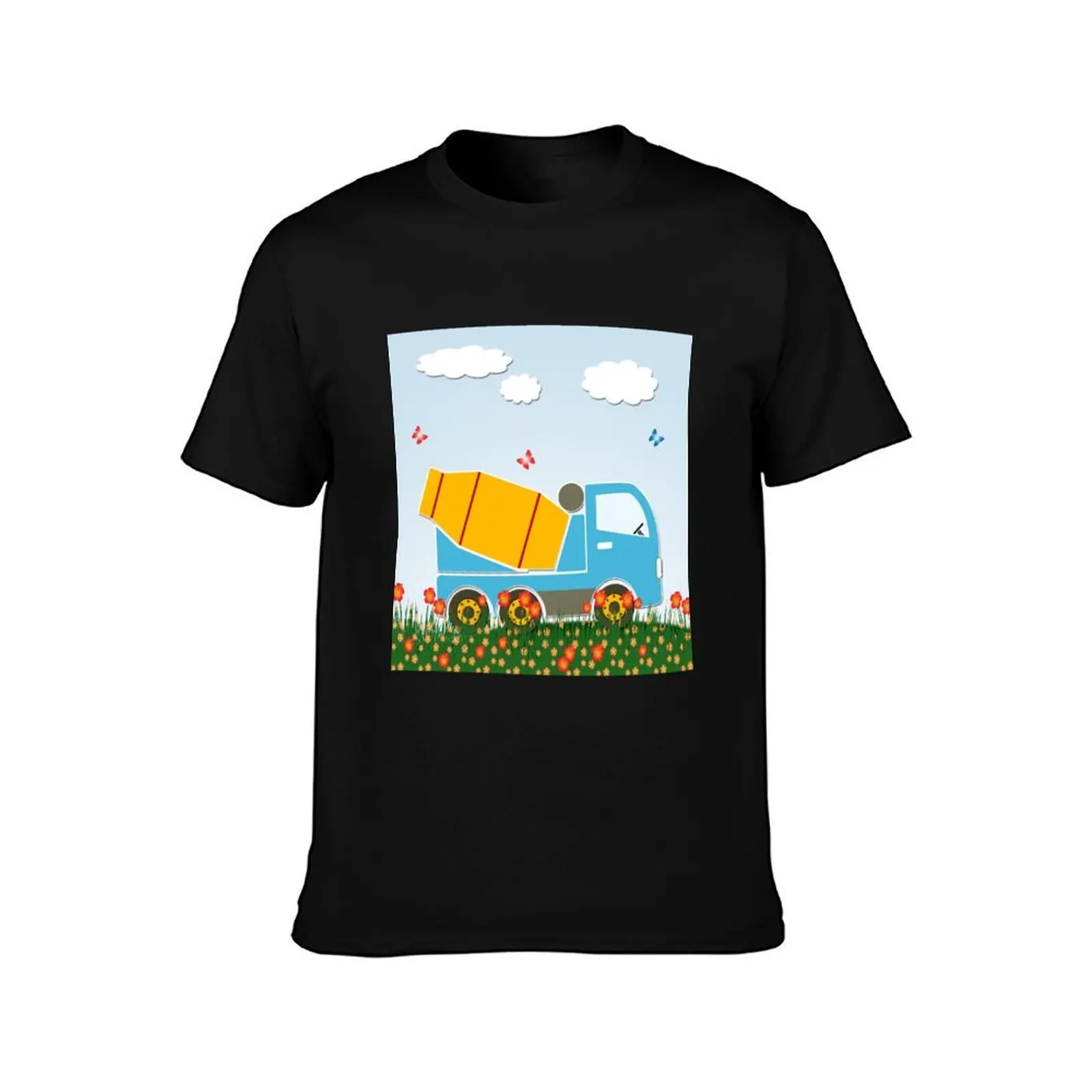 Cement mixer truck T-Shirt Casual Fashion Short Sleeve Cotton T-Shirt