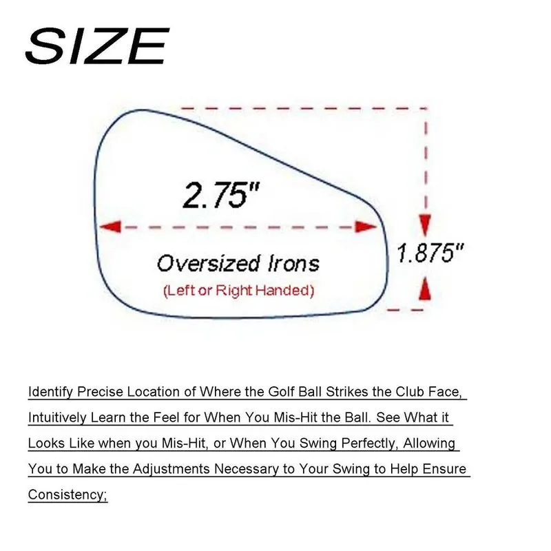 Rolo de fita de impacto de golfe, etiquetas de ferro para canhotos, ferros de grandes dimensões, madeiras, bola de golfe profissional, gravador de