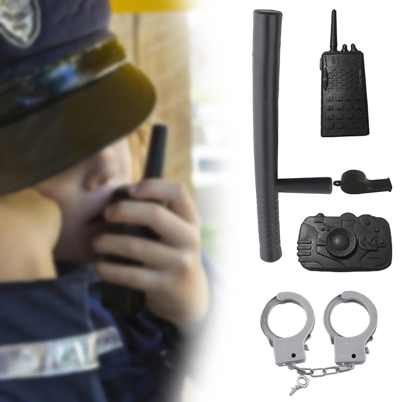 5x Kostuum Accessoire Set Politie Cosplay Kostuum Rekwisieten Voor Performance Show Halloween Feesten Foto Rekwisieten Rollenspel Carnaval