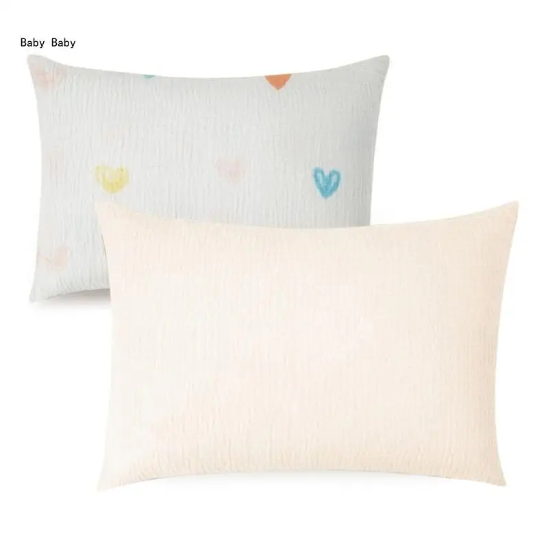 2Pcs Comfortable and Breathable Pillowcase Set Baby Pillow Cover Protectors Case Q81A