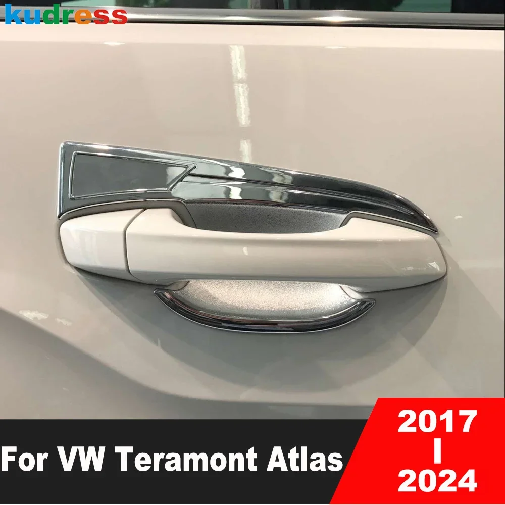 

For Volkswagen VW Teramont Atlas 2017 2018 2019 2020 2021 2022 2023 2024 Chrome Car Side Door Handle Bowl Cover Trim Accessories