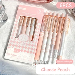 6 Pc Creative Pens 0.5mm ST Nib Kawaii Pen Set for Writing Fresh Color Korean Stationery Cute School Supplies for Students