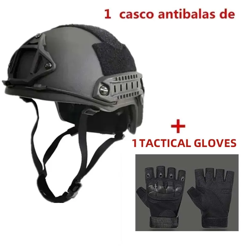 Fast PE NIJ IIIA casco balístico de alta cizalla, casco táctico de cizalla XP, Dial con casco verde a prueba de balas