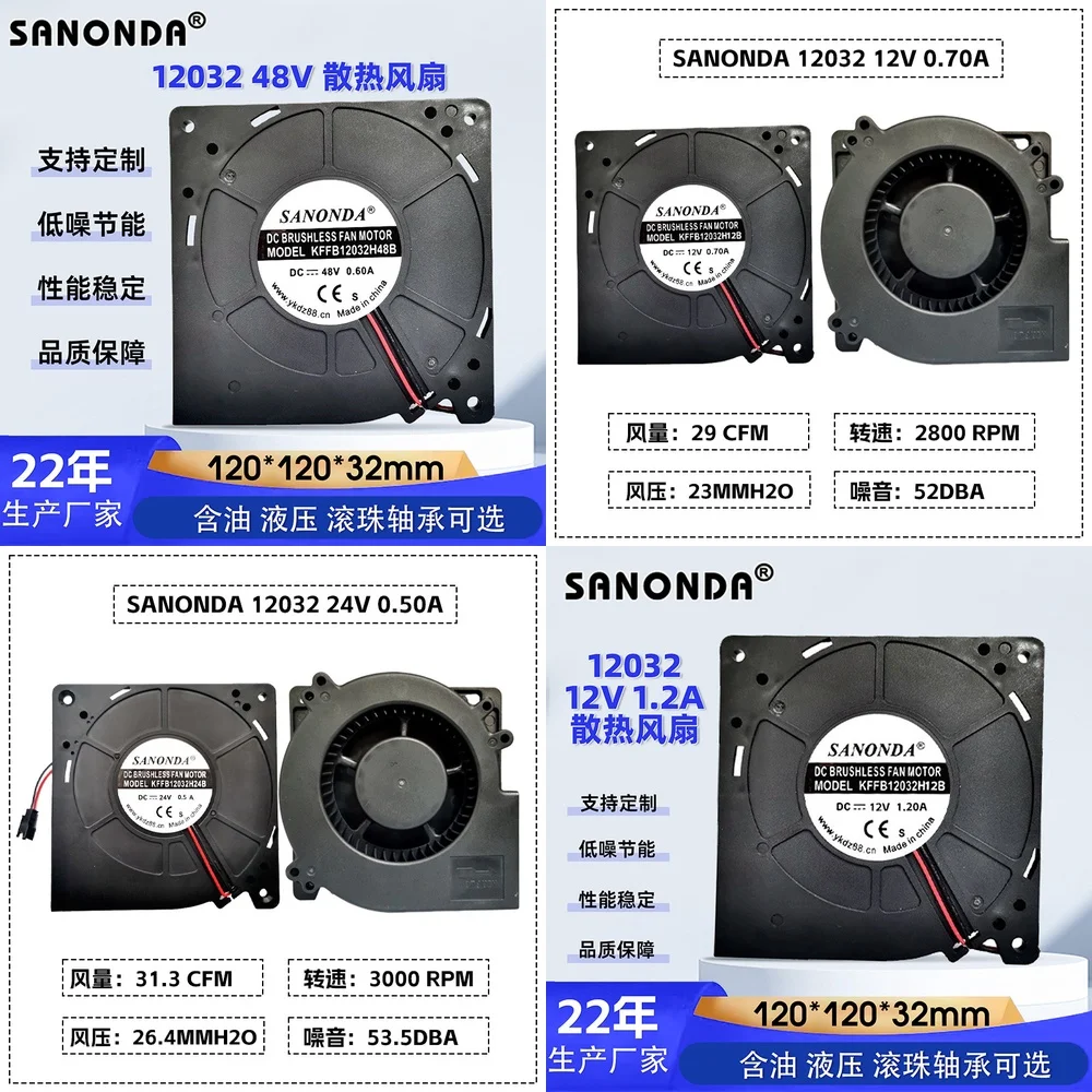 

Вентилятор центробежный 12032 DC для гриля, принтера, обогревателя, очистителя воздуха, 12В 24В 48В, охлаждающий вентилятор, нагнетатель с высоким статическим давлением