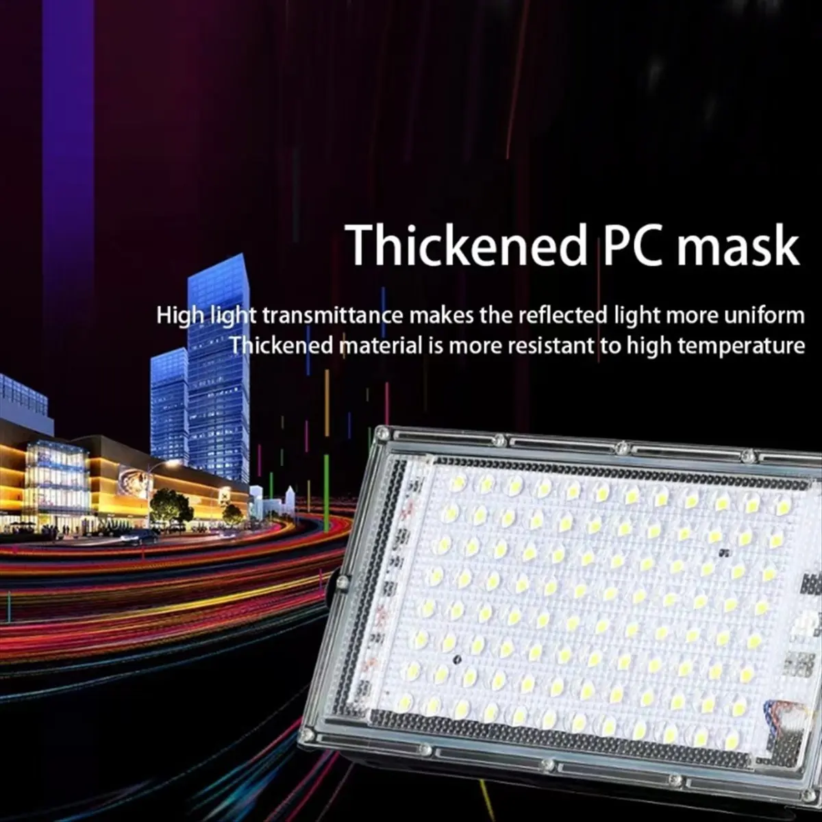 ABMO Холодный белый свет Светодиодный прожектор AC220V Открытый прожектор IP65 Водонепроницаемый светодиодный уличный фонарь Ландшафтное освещение 100 Вт