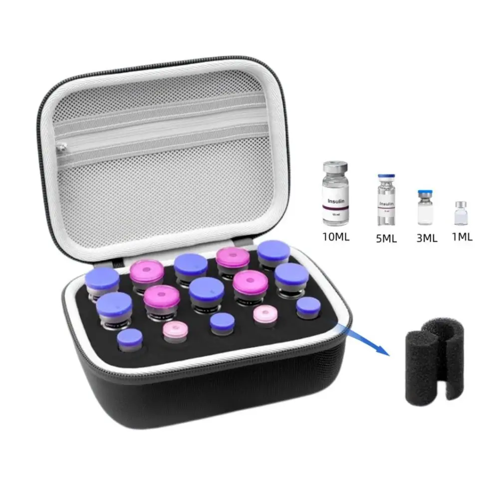 Étui de rangement pour flacons d'insuline 3ML/10ml, 9/10/15/30 emplacements, étanche, protection pour flacons d'insuline, résistant à l'usure, étui pour huiles essentielles en EVA
