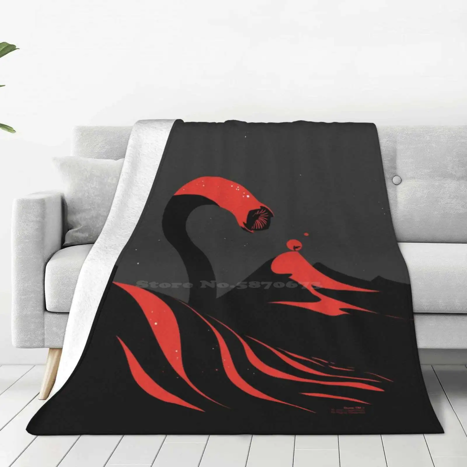 Sandworm. For Home Sofa Bed Camping Car Plane Travel Portable Blanket Sandworm Shai Hulud Arrakis Movie Fan Art Atreides Frank