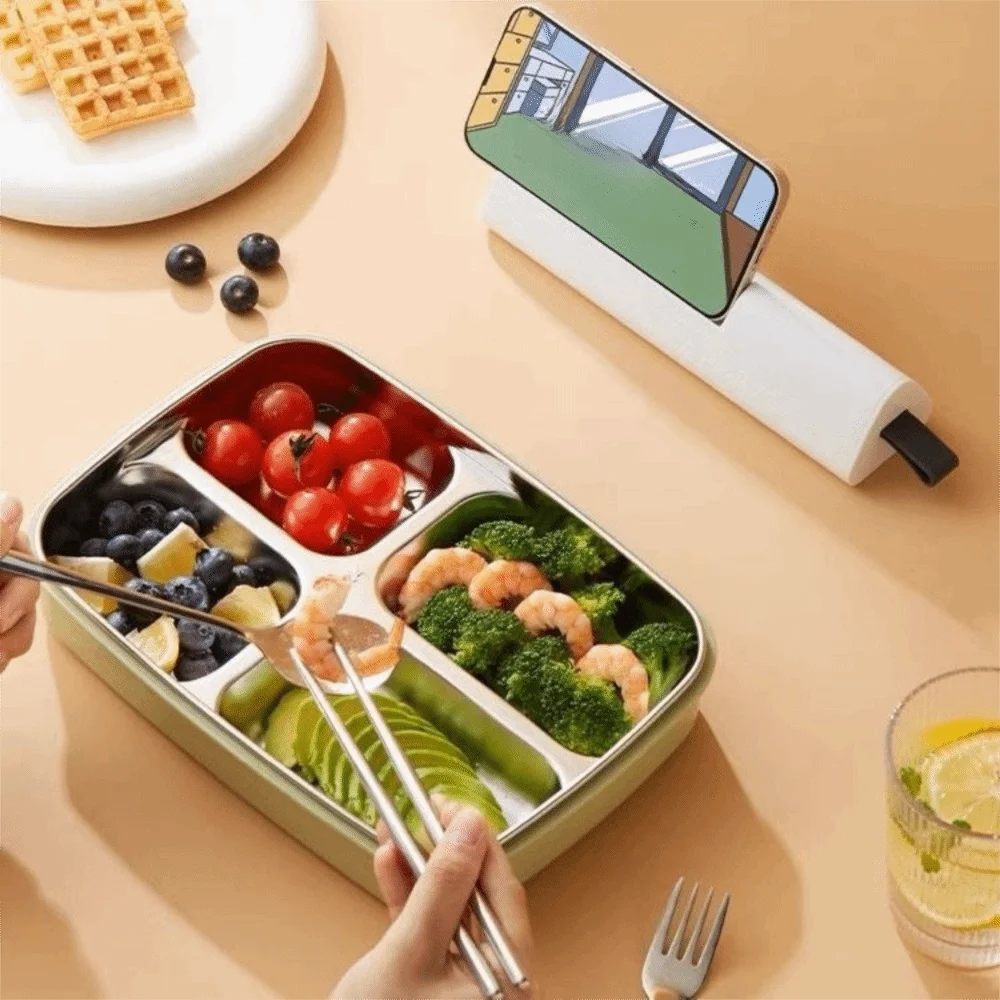 3Pcs/Set With Storage Box and Bag 304 Stainless Steel Tableware Set Built-in Anti-collision Buckle Travel Flatware Set