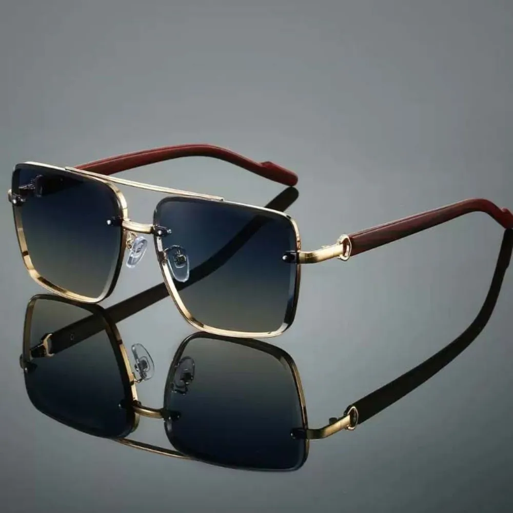 

Lightweight Double-bar Sunnies Alloy Costume Accessory Unisex Polarized Sunglasses HD Waterproof Anti-UV Plain Glasses Party