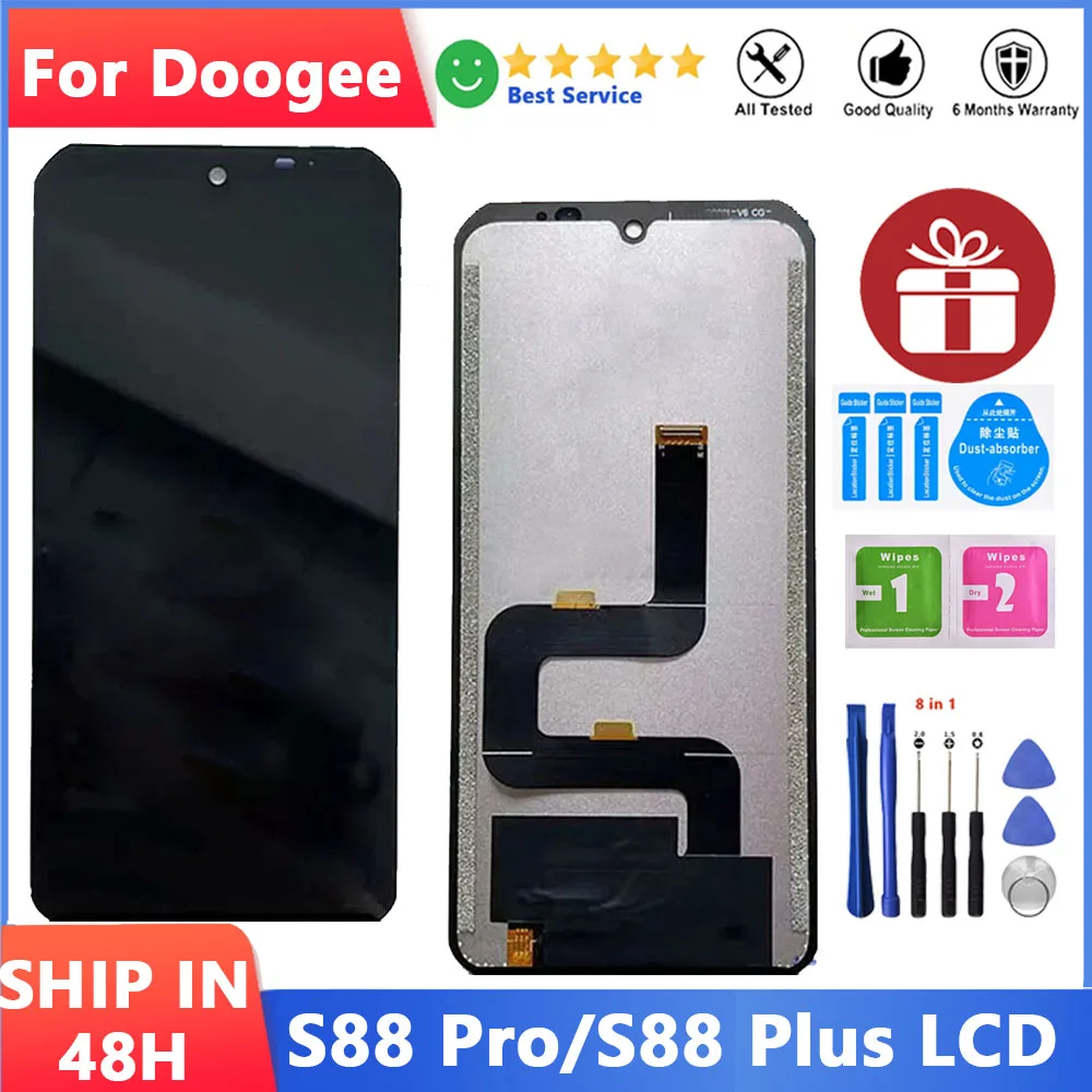 

6,52 ''для Оригинального DOOGEE S88 Pro, ЖК-дисплей, дигитайзер в сборе + сенсорный экран Для DOOGEE S88Plus, ремонтная панель телефона, стекло, ЖК-дисплей