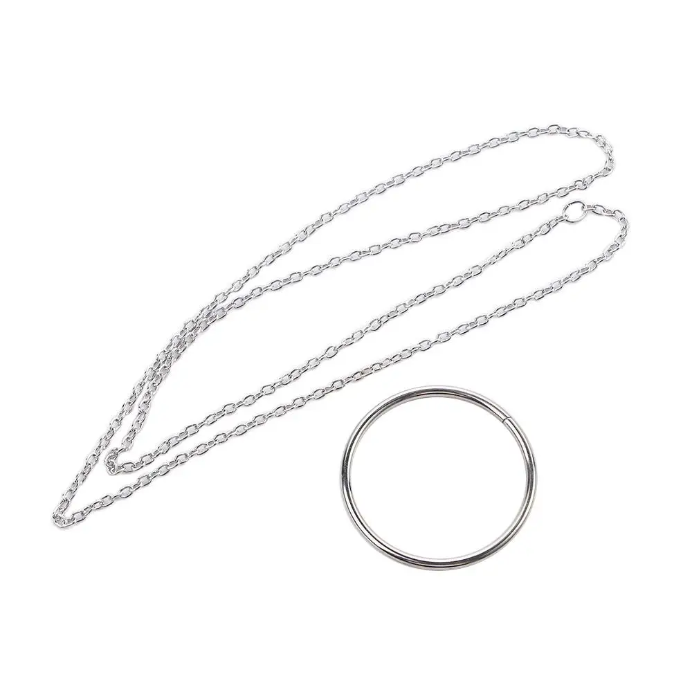 Presentes acessório mágico close-up adereços mágicos para crianças anel mágico anel de nó de metal anel mágico corrente truques de magia