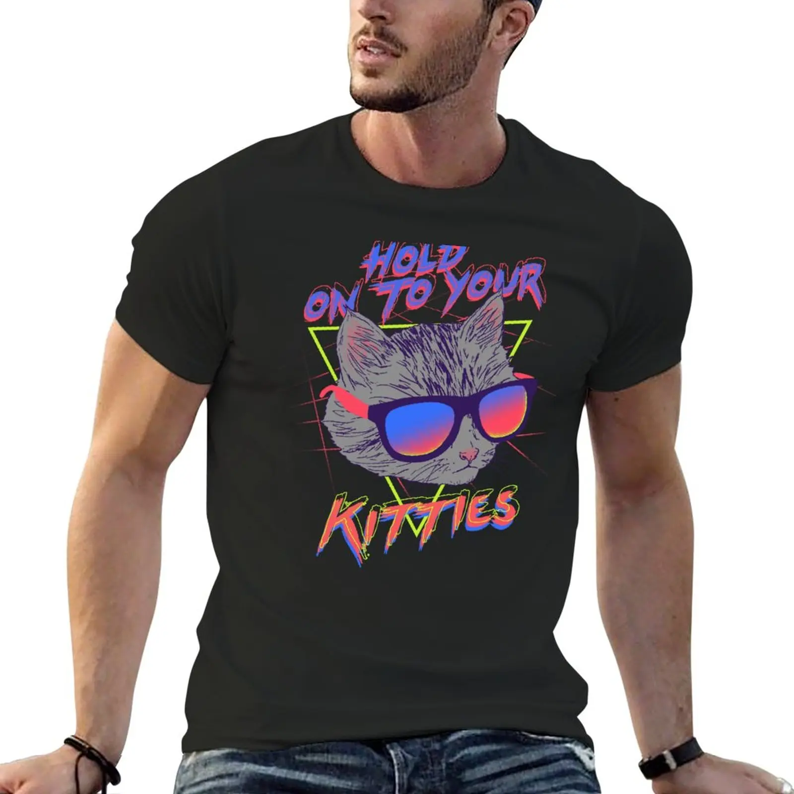 Hold On To Your Kitties T-Shirt t-shirts man summer clothes mens t shirts