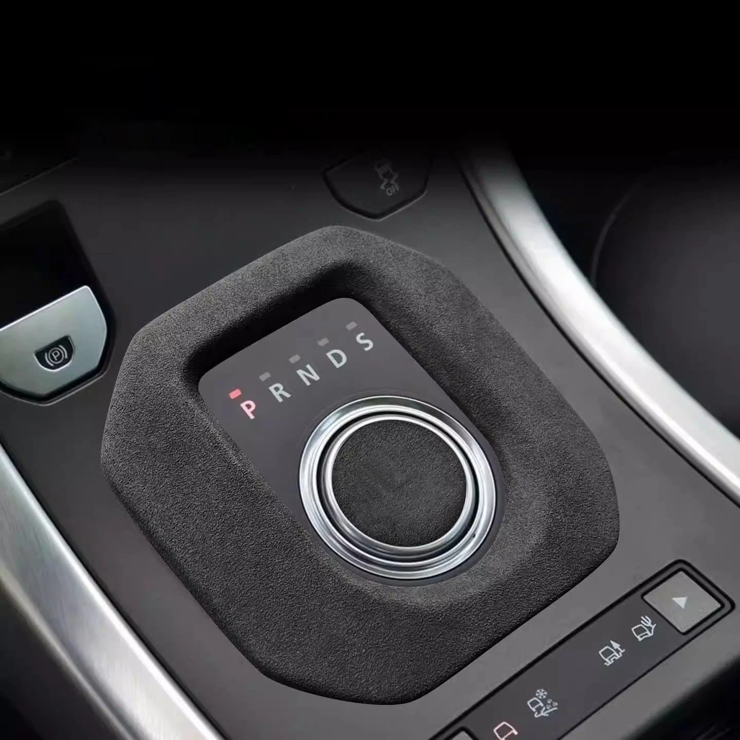 

For Land Rover Evoque 2012-2019 Center Console Gear Panel Cover Button Stickers Black Gear Shift Decals Interior Modification