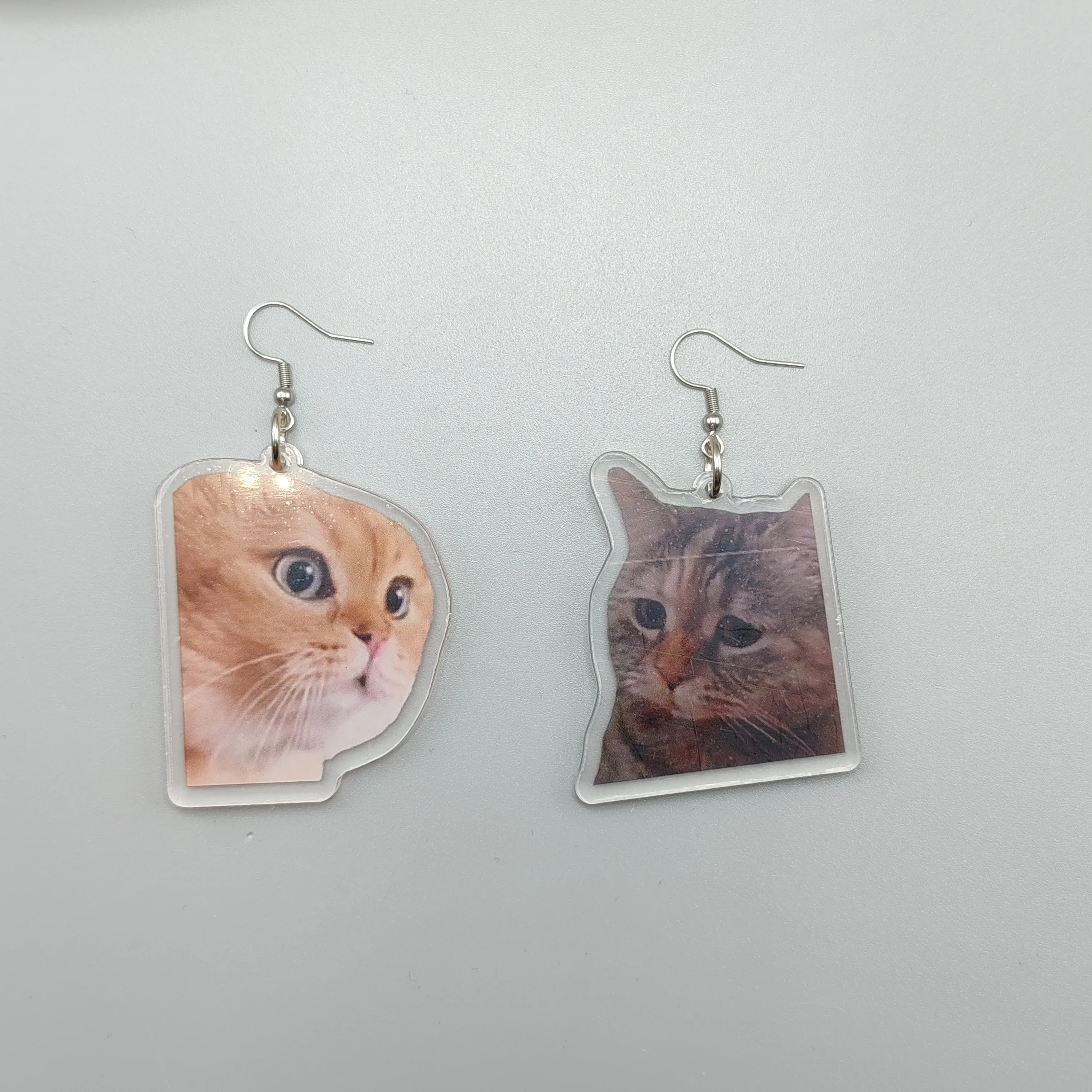 Women's Bag Pendant Cute Keychain For Bags Two Cats Talking Meme Talking Cats Talking Cat Earring Gift For Best Friend