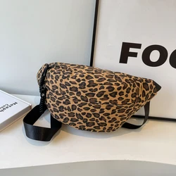 High Capacity Leopard Print Solid Zipper Personality Nylon Crossbody Bag Fashion Shoulder Bag 2024 Hot Sale Bags for Women