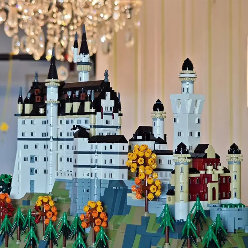 

2025 Neuschwanstein Castle Architectural Model Kit European Castle Forest landscape Building Blocks Toy Christmas Gift