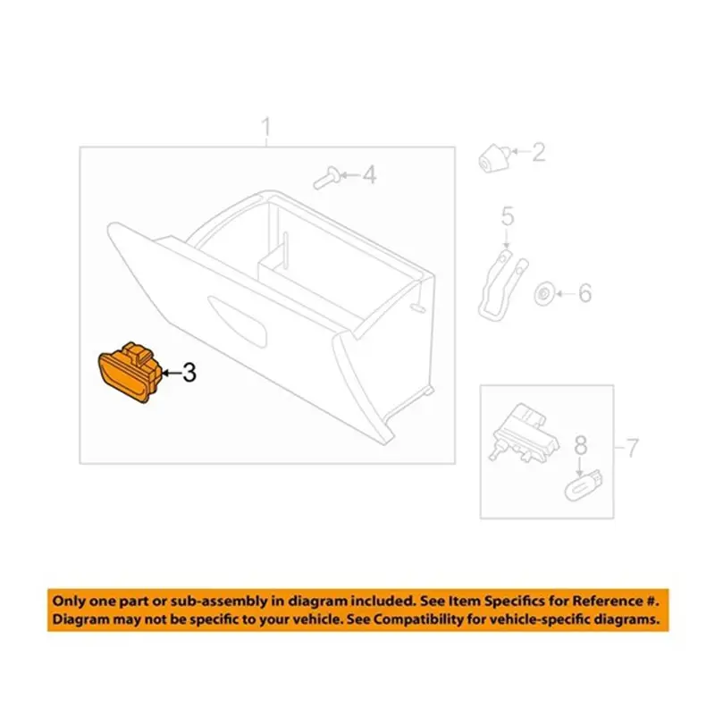 ASMA-For Ford Fiesta 2009-2019 Glove Box Lid Latch Cover Handle Cover BE8Z-6306072-AB BE8Z6306072AB Car Accessories