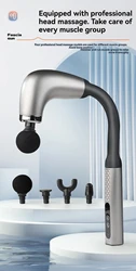 New Smart Curved Hook Fascia Gun Electric Massager Massage Hammer Electric Fascia Gun Home Handheld Hammer Back Artifact