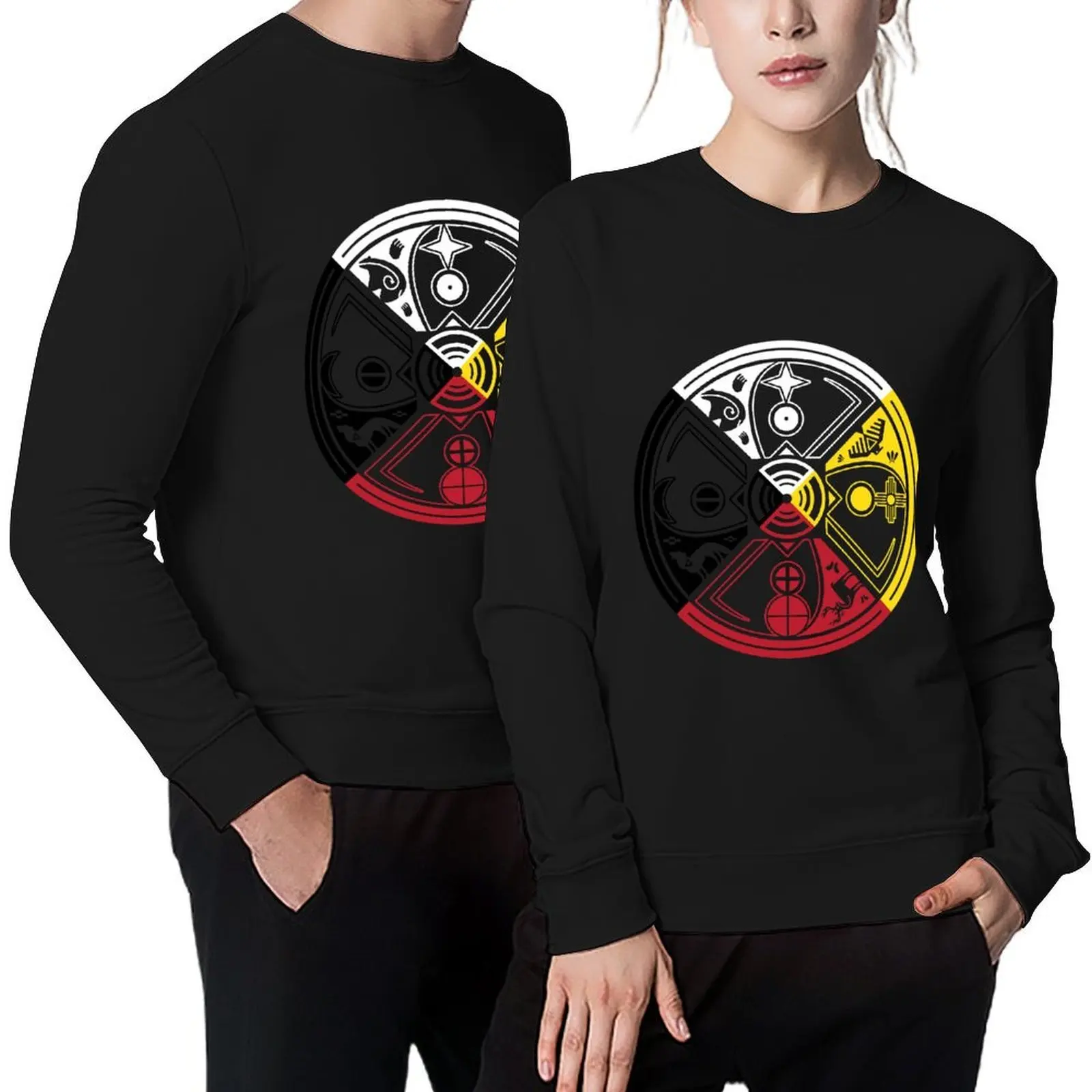 

SACRED HOOP MEDICINE WHEEL Pullover tracksuit winter clothes clothes for men mens clothes men sweatshirt