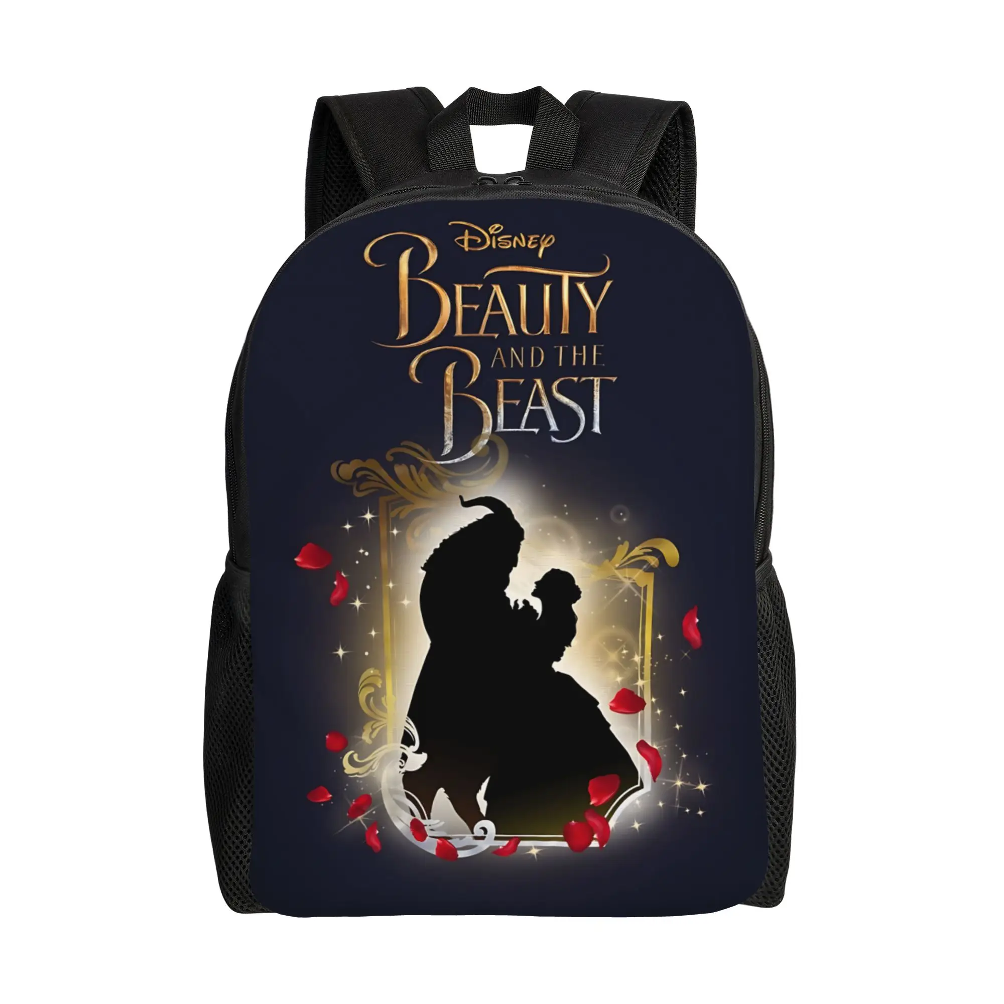 

Рюкзак Disney с изображением персонажей мультфильмов, 1 шт., ретро-рюкзак для школы, моющийся, с изображением Красавицы и Чудовища.