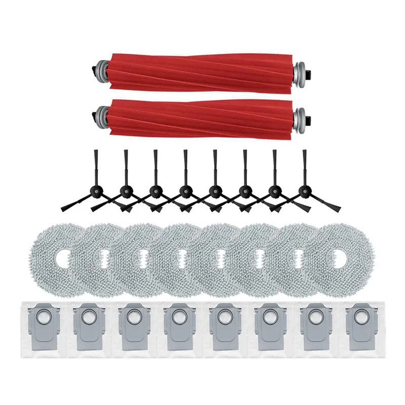 

Запасные части TAIGH для роботов-пылесосов Roborock Q Revo / P10: основная и боковые щетки, салфетки для влажной уборки, мешки для сбора пыли.