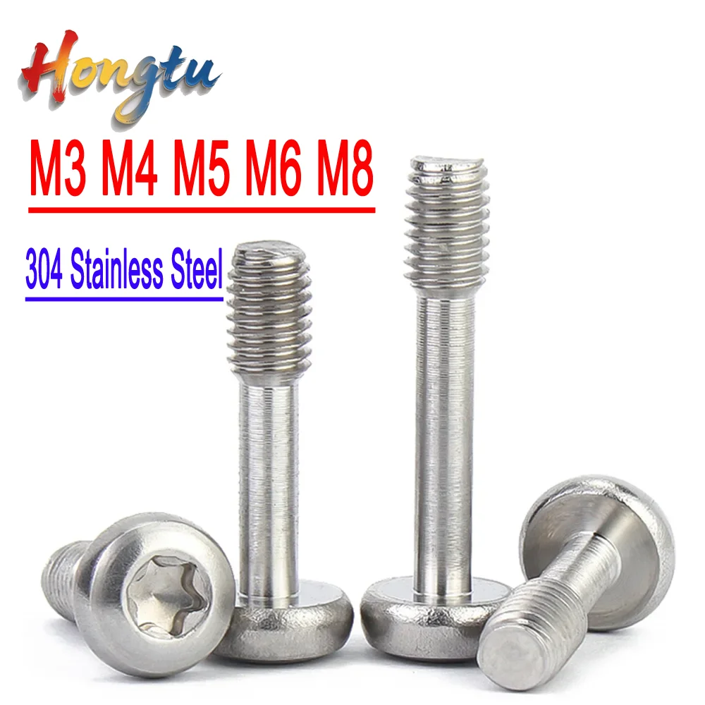 

Hongtu 304 Stainless Steel Round/Pan Head Torx Loose Screws - M3/M4/M5/M6/M8, 8mm~60mm Length, Thin Rod Half-Tooth Anti-Falling